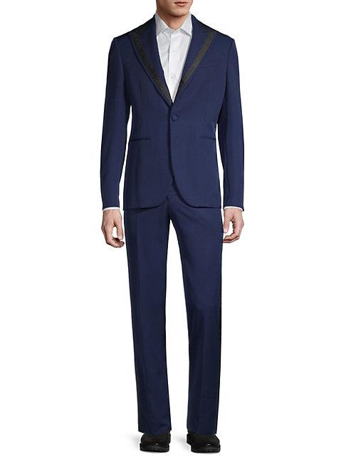 Versace Collection Embroidery-trim Virgin Wool Suit