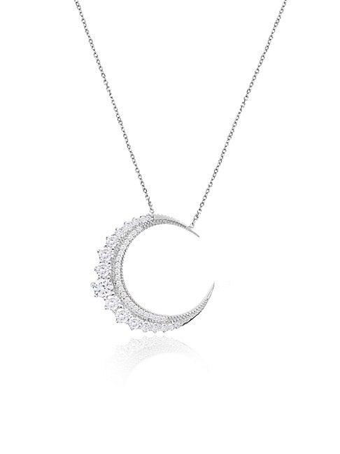 Gabi Rielle Moonlight 925 Sterling Silver & Crystal Pendant Necklace