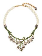 Heidi Daus Hanging Flower Faux Pearl And Crystal Necklace