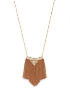Natasha Crystal Chain Tassel Pendant Necklace