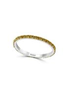 Effy 14k White Gold & Yellow Sapphire Ring
