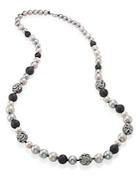 Alexis Bittar Crystal-encrusted Mosaic Lace Long Faux-pearl Strand