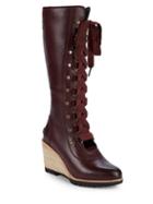Sorel Afterhours Wedge Leather Lace-up Boots