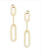 Saks Fifth Avenue Made In Italy 14k Yellow Gold Triple Oval Link Dangle Earrings