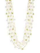 Saks Fifth Avenue Mixed Gemstone Goldplated Station Necklace
