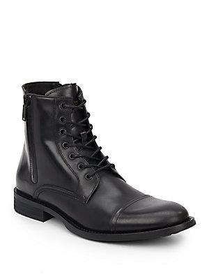 Kenneth Cole Leather Lace-up Booties