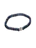 Masako Pearls 6-7mm Black Pearl & Sterling Silver Double Row Choker Necklace