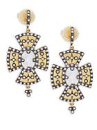 Freida Rothman Sterling Silver Maltese Drop Earrings