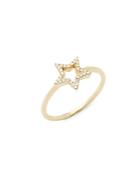 Casa Reale Open Star Diamond And 14k Yellow Gold Ring