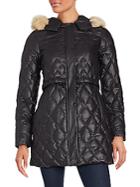 Andrew Marc Natural Coyote Fur Quilted Coat