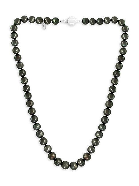Effy Sterling Silver & 8mm Tahitian Pearl Beaded Necklace