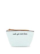 Deux Lux Madera Embroidered & Printed Zipped Pouch