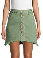One Teaspoon Button-front Denim Skirt