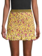 For Love & Lemons Odette Floral Smocked Mini Skirt