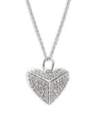 Sydney Evan 14k White Gold & Diamond Pyramid Heart Pendant Necklace