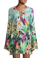 Nanette Lepore Swim Floral Bell-sleeve Cover-up Tunic