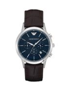 Emporio Armani Renato Stainless Steel & Croc-embossed Leather-strap Chronograph Watch