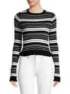 Renvy Striped Cropped Sweater