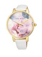 Ted Baker Goldtone Stainless Steel Floral Analog Watch