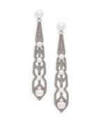 Adriana Orsini White Faux Pearl & Crystal Drop Earrings