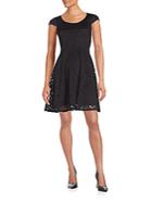 Karl Lagerfeld Lace Fit & Flare Dress