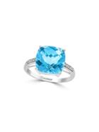 Effy December Blue Topaz & Diamond 14k White Gold Ring