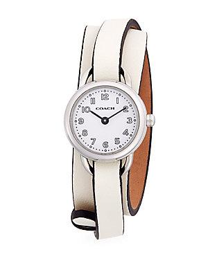 Coach Dree Stainless Steel Leather Band Watch
