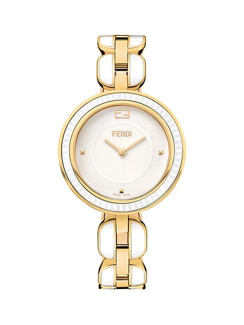 Fendi My Way Goldtone Stainless Steel & Ceramic Bracelet Watch