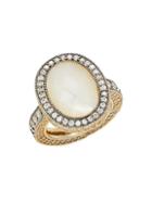 Freida Rothman Radiance Mother-of-pearl & Cubic Zirconia Statement Ring