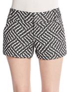 Alice + Olivia Cady Woven Geometric-patterned Shorts