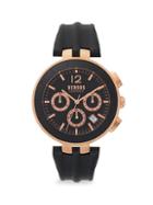 Versus Versace Logo Gent Chrono Black & Rosegold Stainless Steel Leather-strap Watch