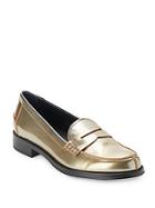 Tod's Metallic Leather Loafers