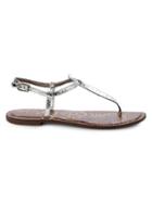 Sam Edelman Gigi Embossed-snakeskin Metallic Thong Sandals