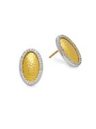 Gurhan 24k Gold & Diamonds Oval Stud Earrings