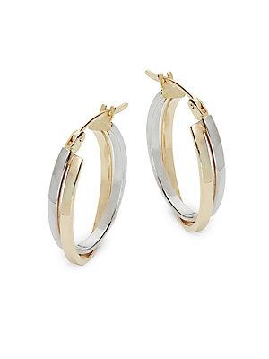 Saks Fifth Avenue 14k Gold Double Hoop Earrings