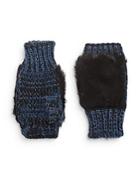 Saks Fifth Avenue Woven Faux Fur Fingerless Gloves