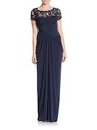 Adrianna Papell Lace Illusion-top Gown