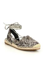 Michael Kors Collection Tiffany Snakeskin Lace-up Espadrille Flats