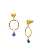 Gurhan 22k Yellow Gold & Blue Sapphire Hoop Earrings