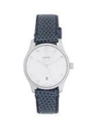 Gucci Analog Mother-of-pearl Snakeskin-embossed Leather Strap Watch