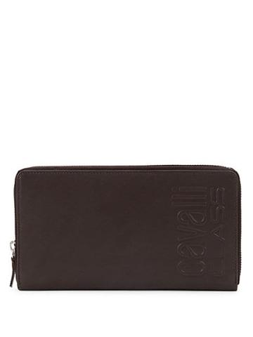 Cavalli Class Logo Leather Zip-around Wallet