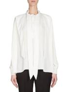 Balenciaga Pleated Tie-accented Blouse