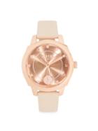 Versus Versace Rose Goldtone Stainless Steel & Leather-strap Watch