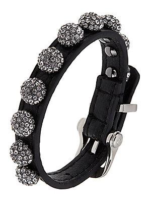 A.b.s. By Allen Schwartz Leather Wrap Cuff With Pave
