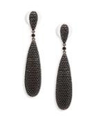 Saks Fifth Avenue Double Teardrop Black Crystal Drop Earrings