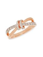 Effy 14k Rose Gold & White Diamond Ring