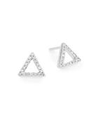 Kc Designs Diamond & 14k White Gold Triangle Stud Earrings