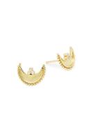 Amrapali 18k Yellow Gold & Diamond Crescent Stud Earrings