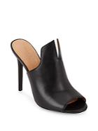 Halston Heritage Notched Leather Mules