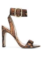 Sam Edelman Yola Python-embossed Leather Ankle-strap Sandals